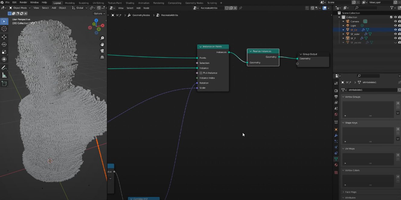 Render Houdini Particles With Blender CyclesX Using Geometry Nodes