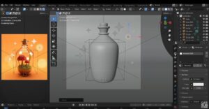 modeling a bottle in blender