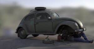 Beetle car VFX Breakdown in Blender