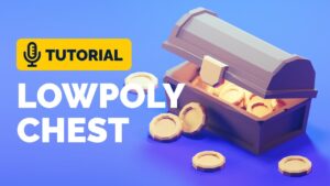 Modeling, coloring and lighting this cute low poly treasure chest in Blender