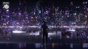 Sci-fi city in Blender