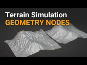Simulation technique for terrain erosion using Geometry Nodes
