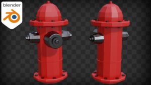 low poly fire hydrant modeling in blender