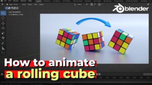 How to roll a cube on the surface in Blender with just two keyframes