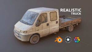 low poly truck in blender