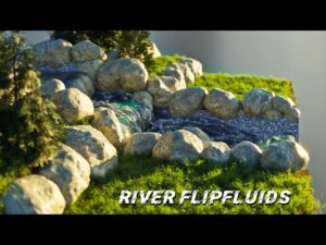 River scene created in Blender 3.0 with Fip Fluids addon