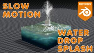 Slow motion water splash in Blender