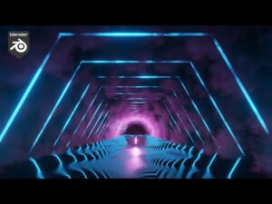 80s Style Neon Cloud Tunnel in Blender