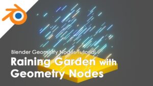 how to create small raining garden inside a box boundary with simple setup using Geometry Nodes in Blender 3.1
