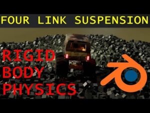 Completed four link rigid body and constraints based working suspension for a monster truck