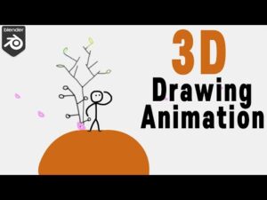 In this video, a simple 3D drawing and animation are shared using blender grease pencil